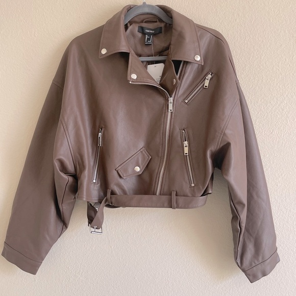 Brown/Walnut Forever 21 leather Jacket - Picture 1 of 4